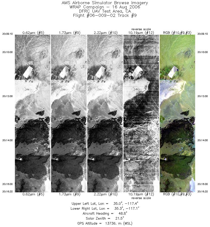 Image of selected bands from flight line 09