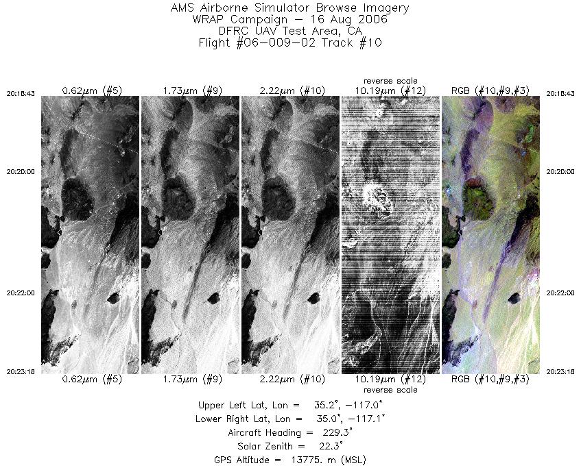 Image of selected bands from flight line 10