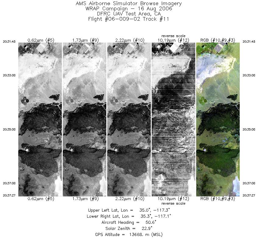 Image of selected bands from flight line 11