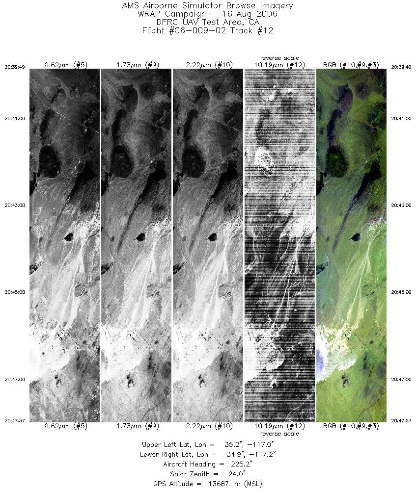 Image of selected bands from flight line 12