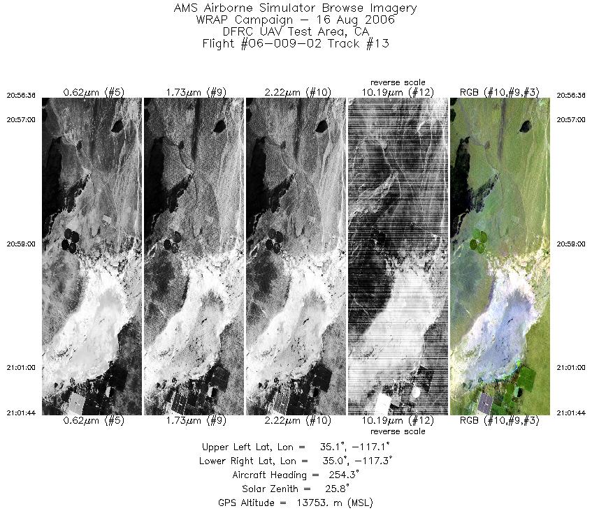 Image of selected bands from flight line 13