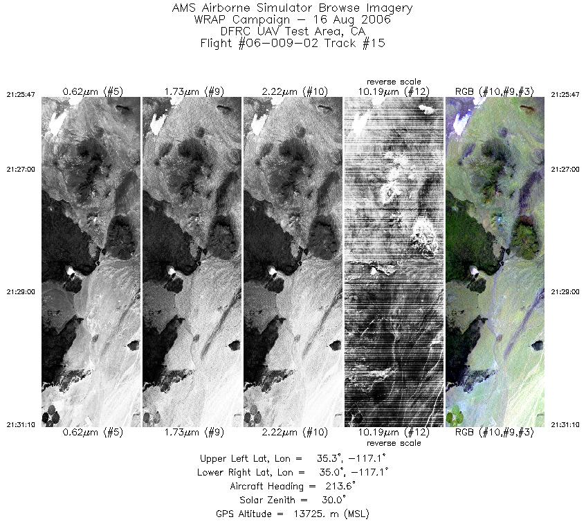 Image of selected bands from flight line 15