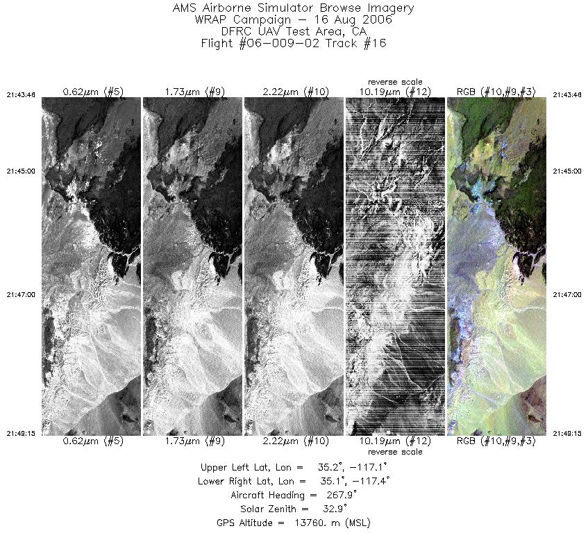 Image of selected bands from flight line 16