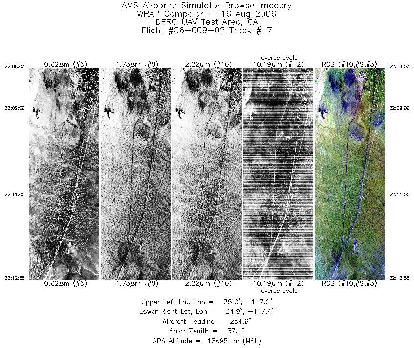 Image of selected bands from flight line 17