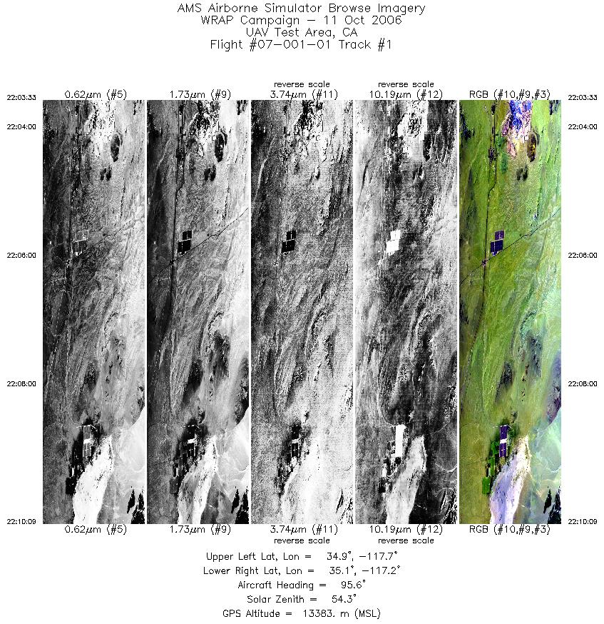 Image of selected bands from flight line 01