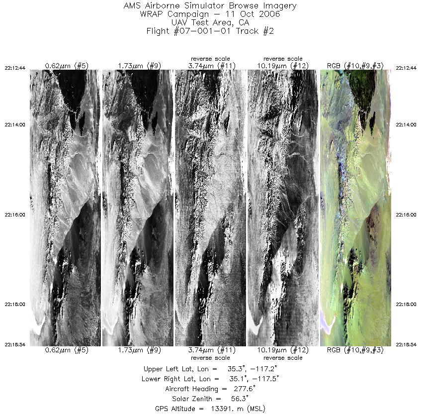 Image of selected bands from flight line 02