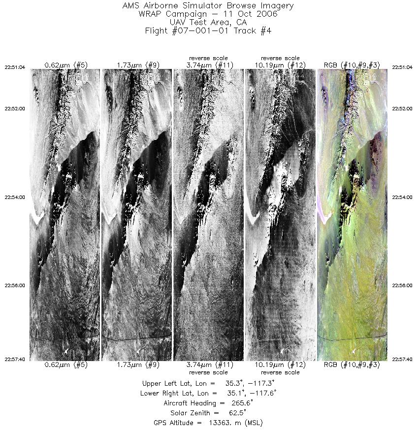 Image of selected bands from flight line 04