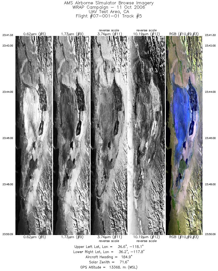 Image of selected bands from flight line 05