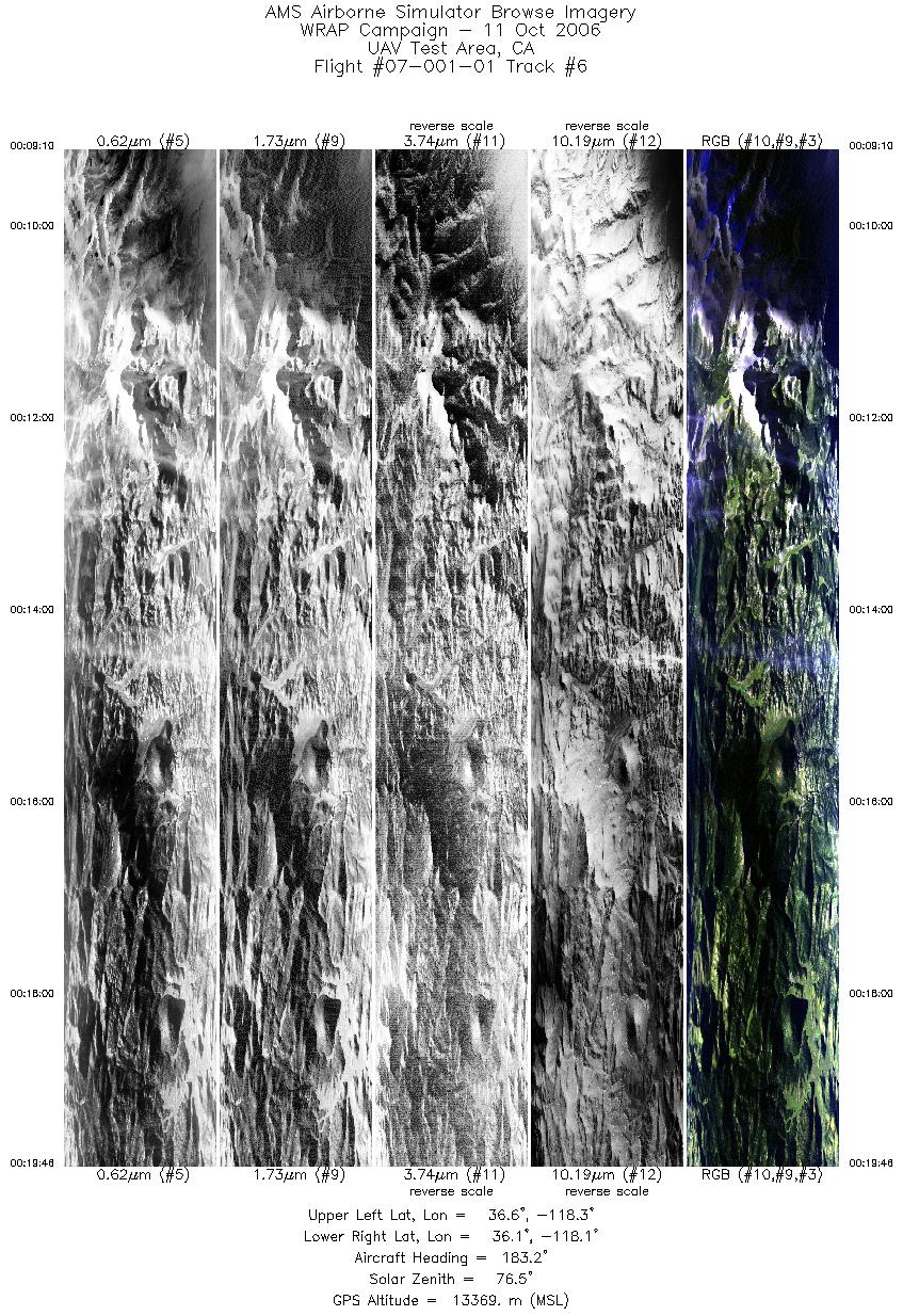 Image of selected bands from flight line 06