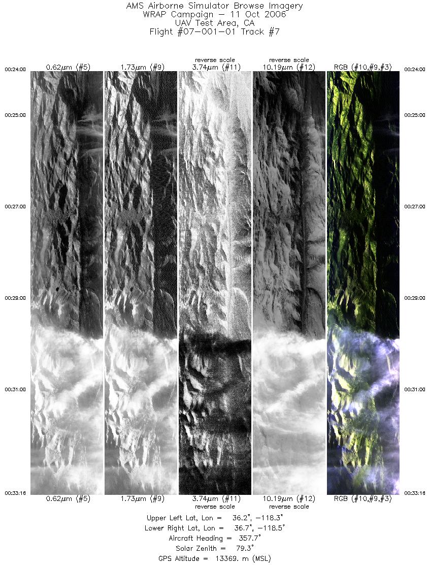 Image of selected bands from flight line 07