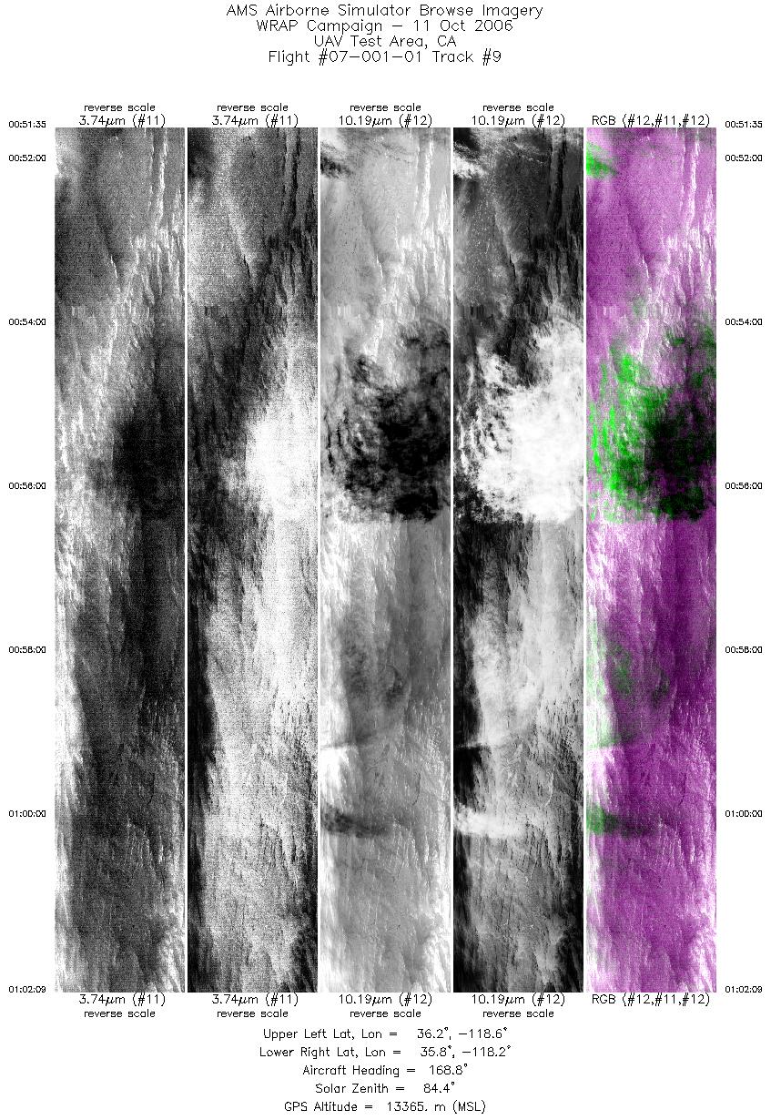 Image of selected bands from flight line 09