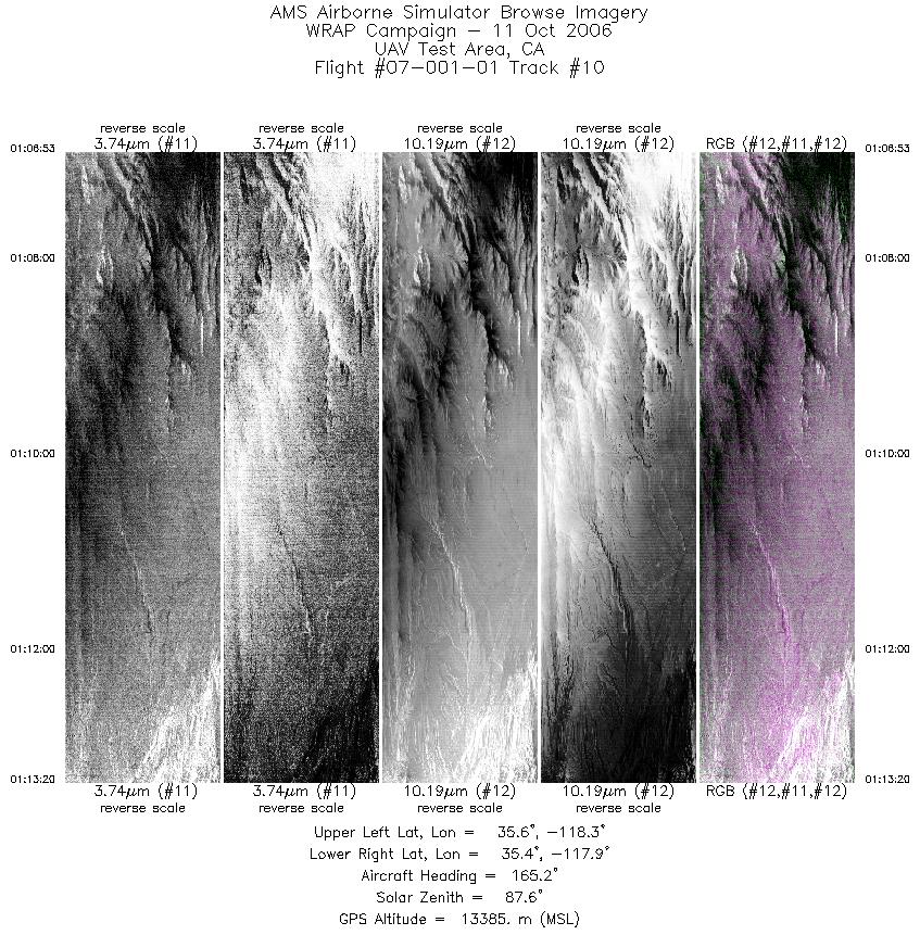 Image of selected bands from flight line 10