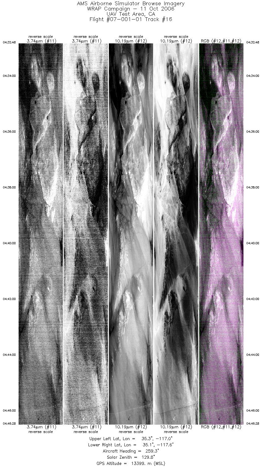 Image of selected bands from flight line 16