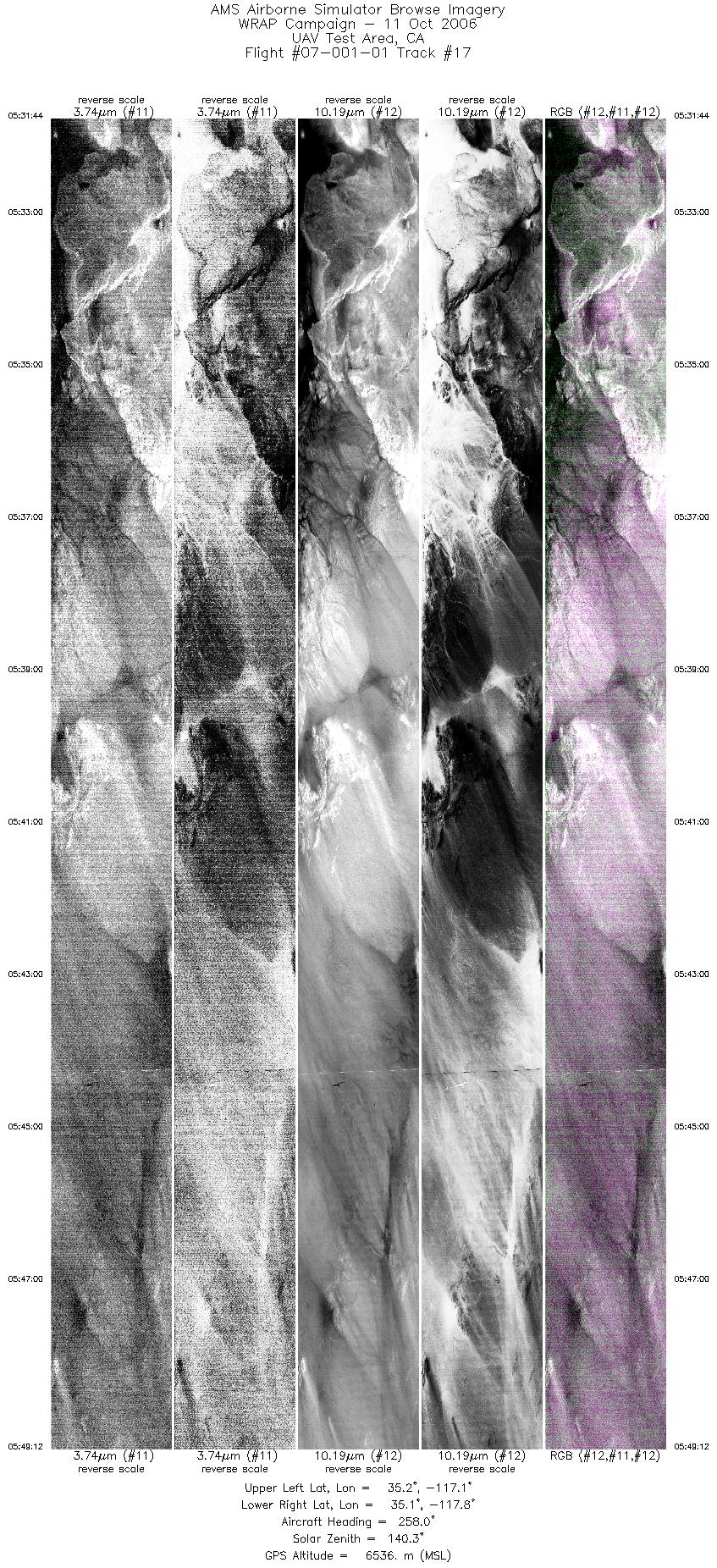 Image of selected bands from flight line 17