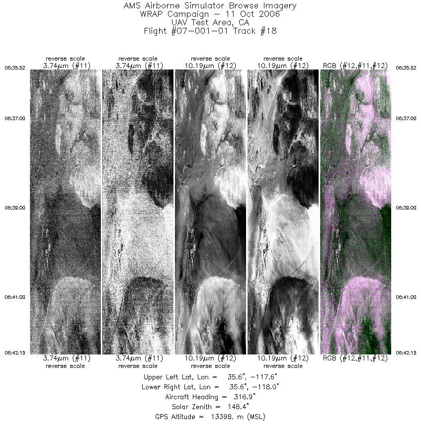 Image of selected bands from flight line 18