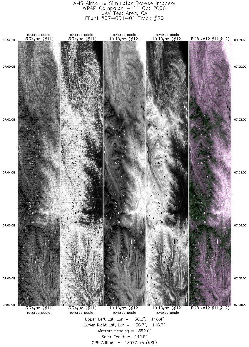 Image of selected bands from flight line 20