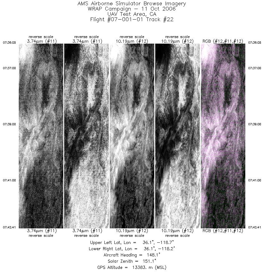 Image of selected bands from flight line 22