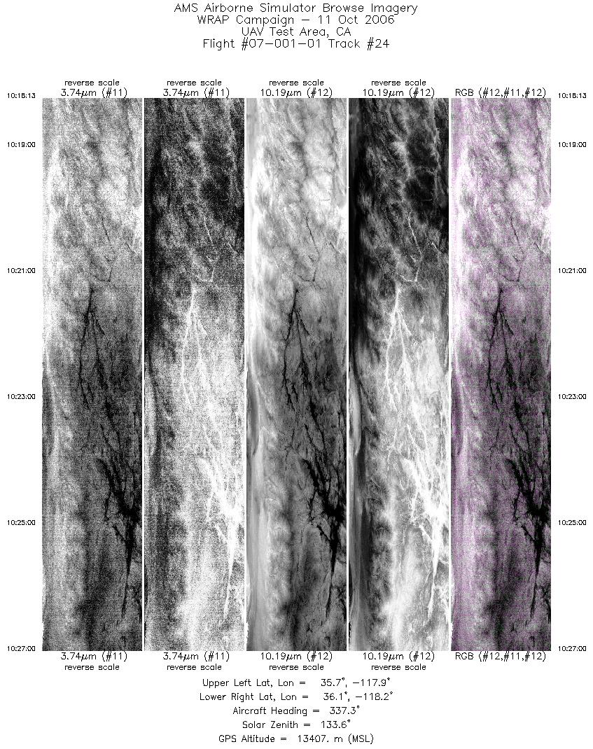 Image of selected bands from flight line 24