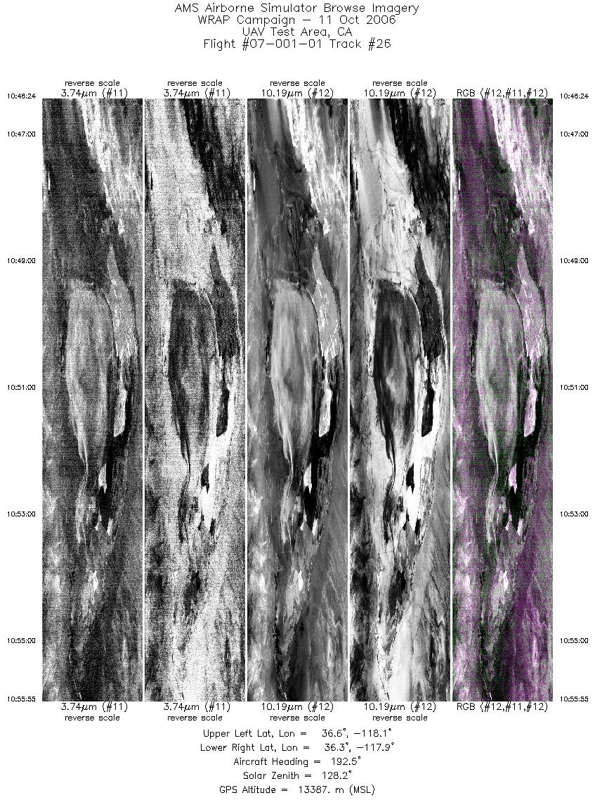 Image of selected bands from flight line 26