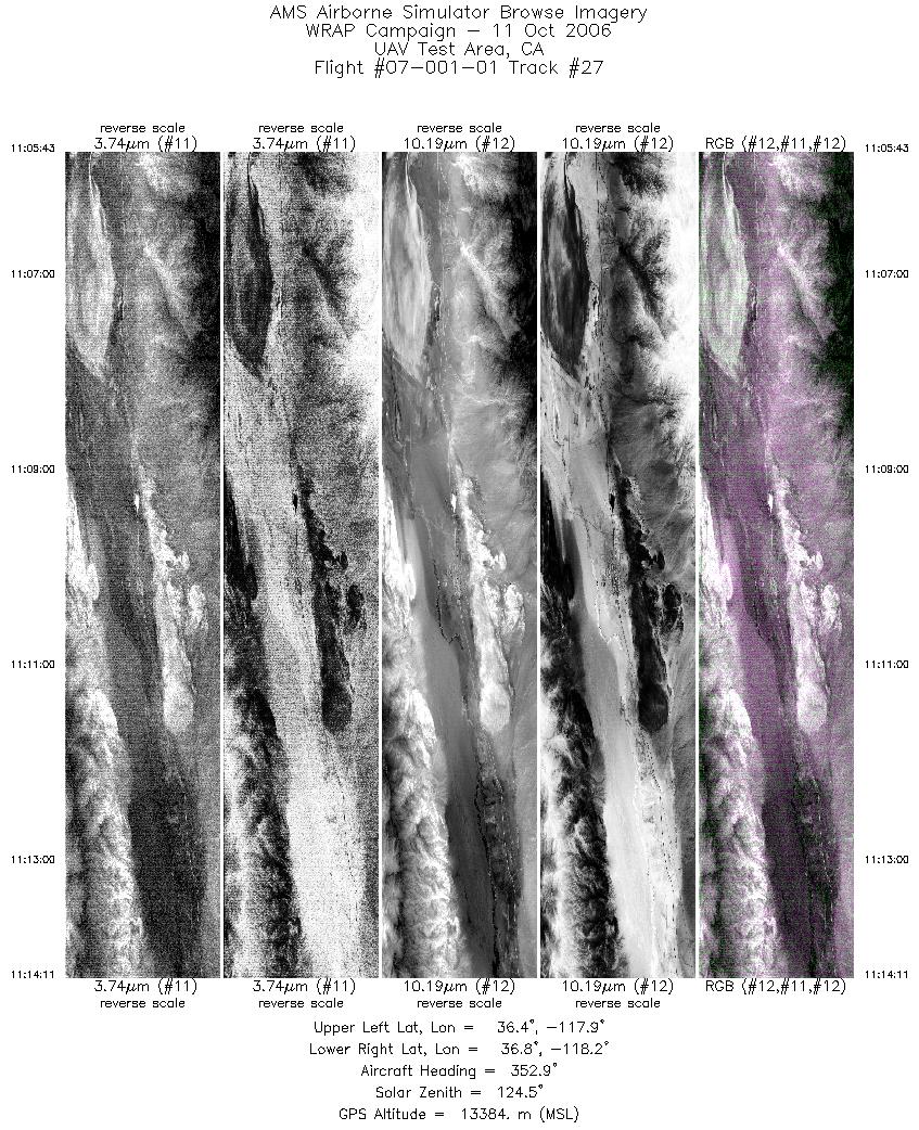 Image of selected bands from flight line 27