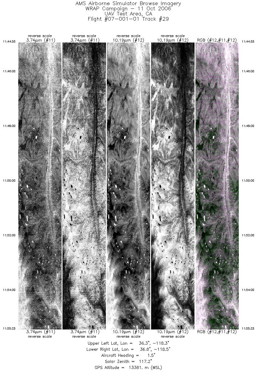 Image of selected bands from flight line 29