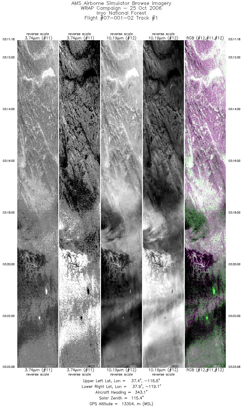 Image of selected bands from flight line 01