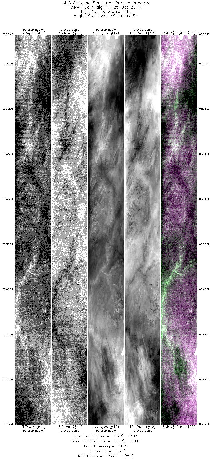 Image of selected bands from flight line 02