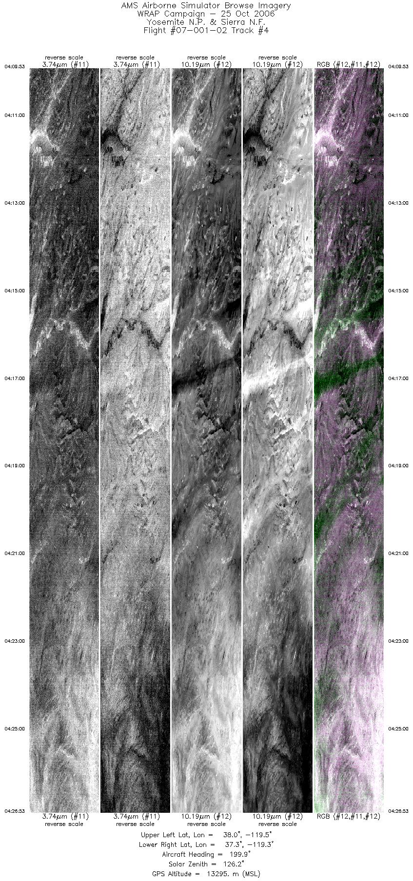 Image of selected bands from flight line 04