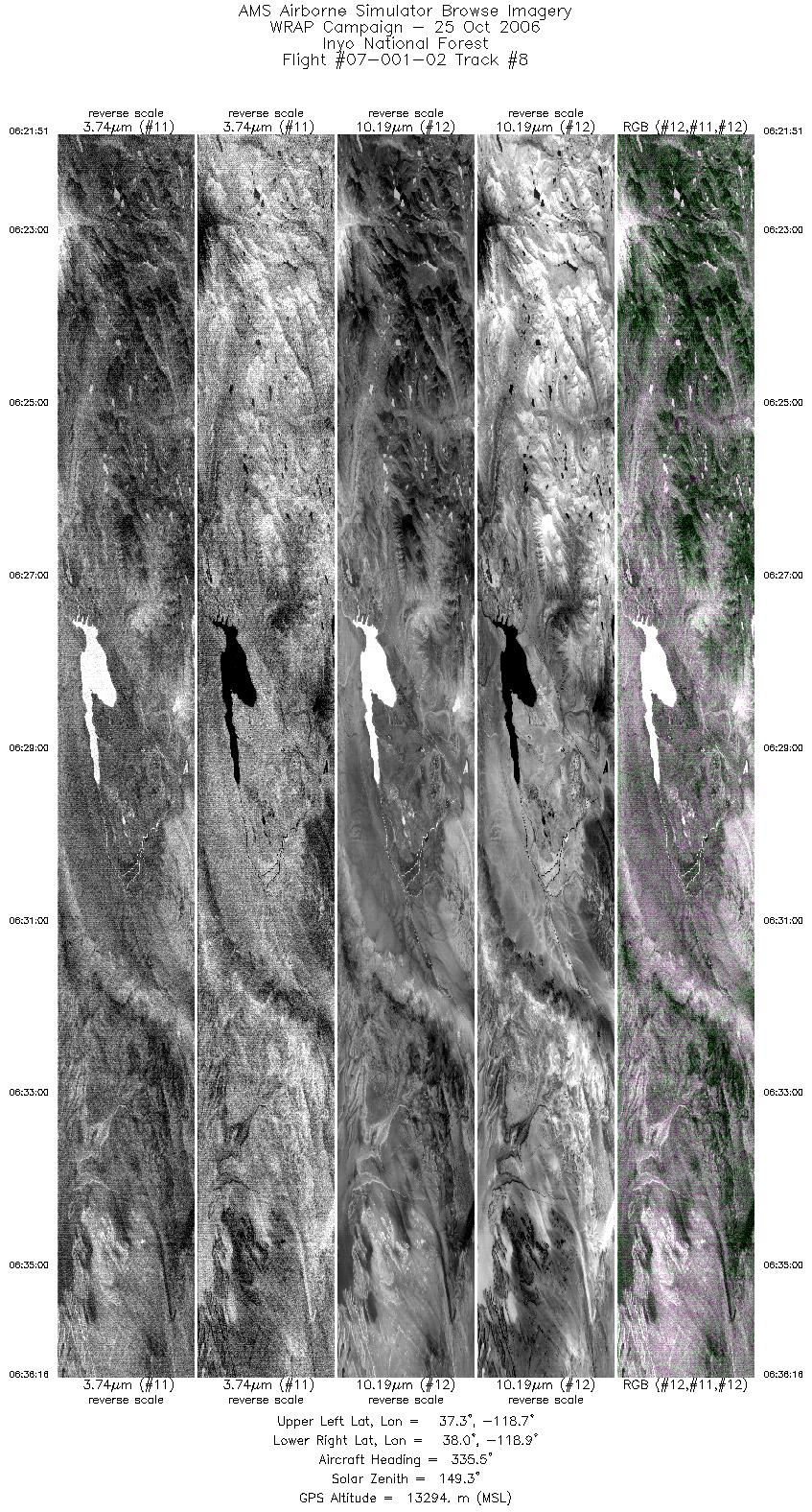 Image of selected bands from flight line 08