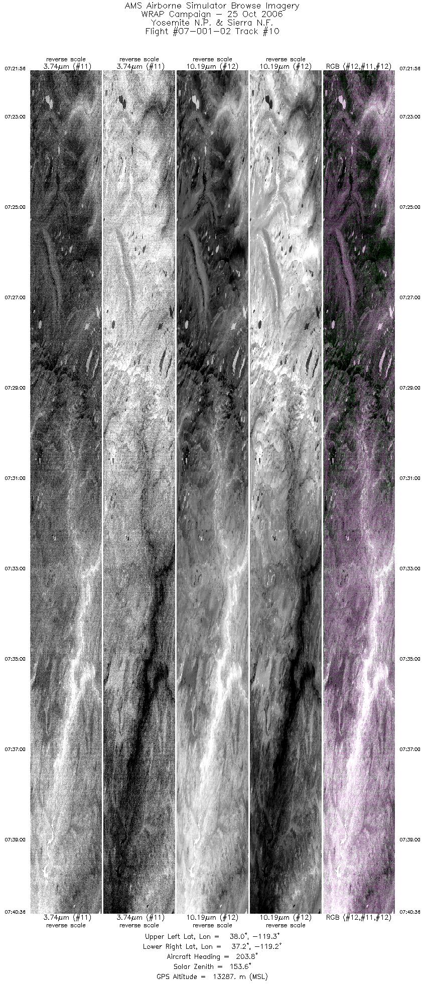 Image of selected bands from flight line 10