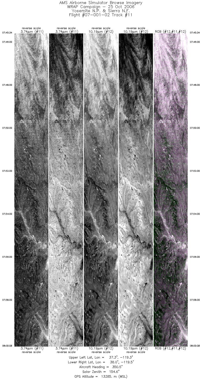 Image of selected bands from flight line 11