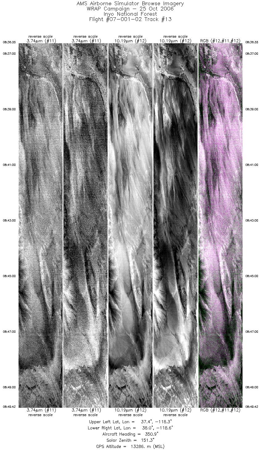 Image of selected bands from flight line 13