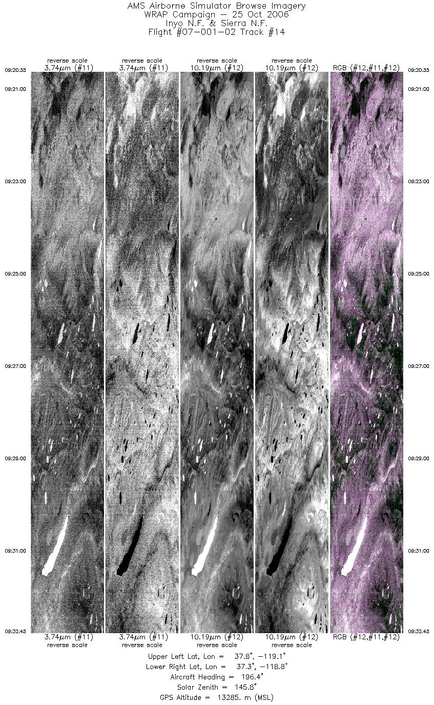 Image of selected bands from flight line 14