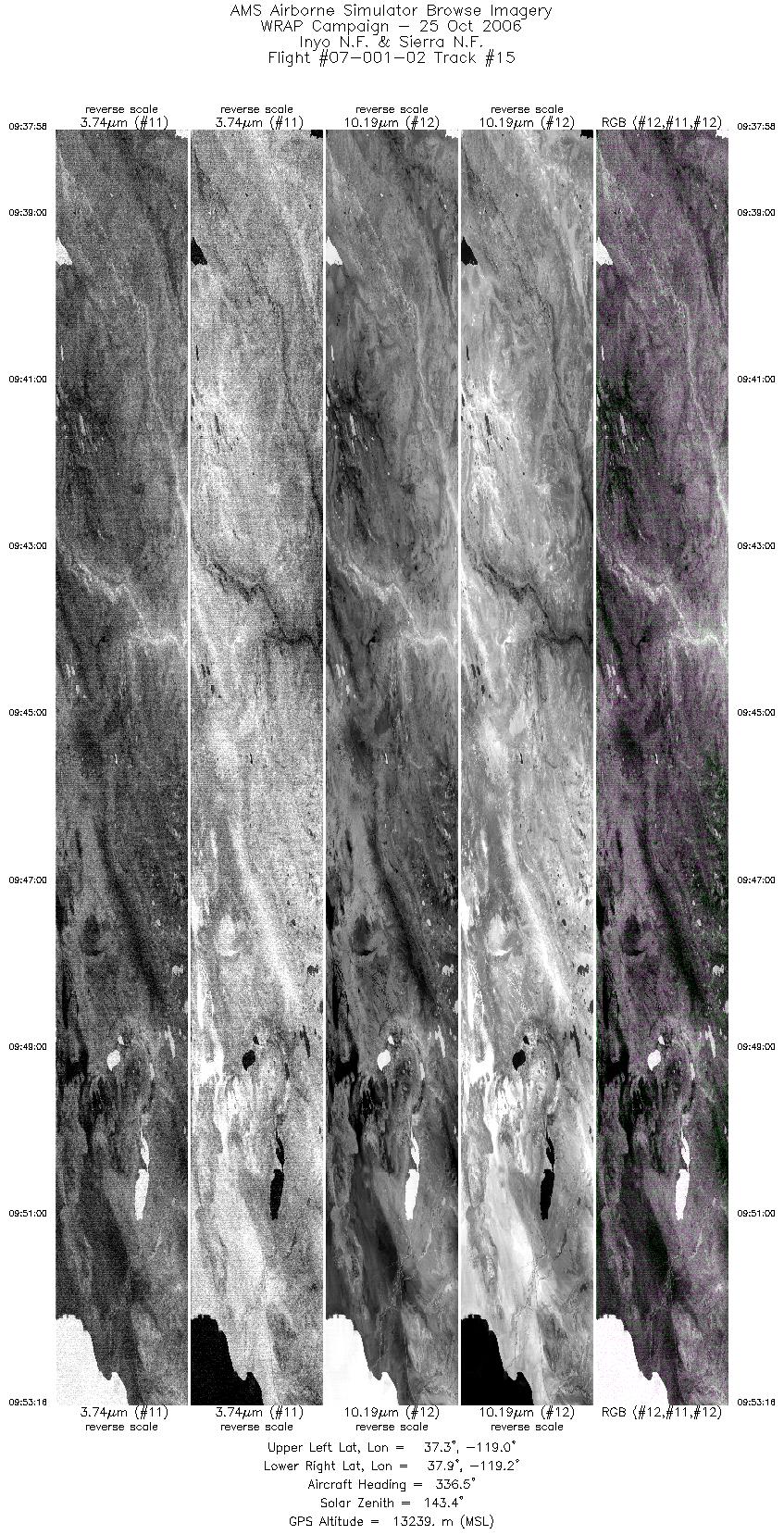 Image of selected bands from flight line 15