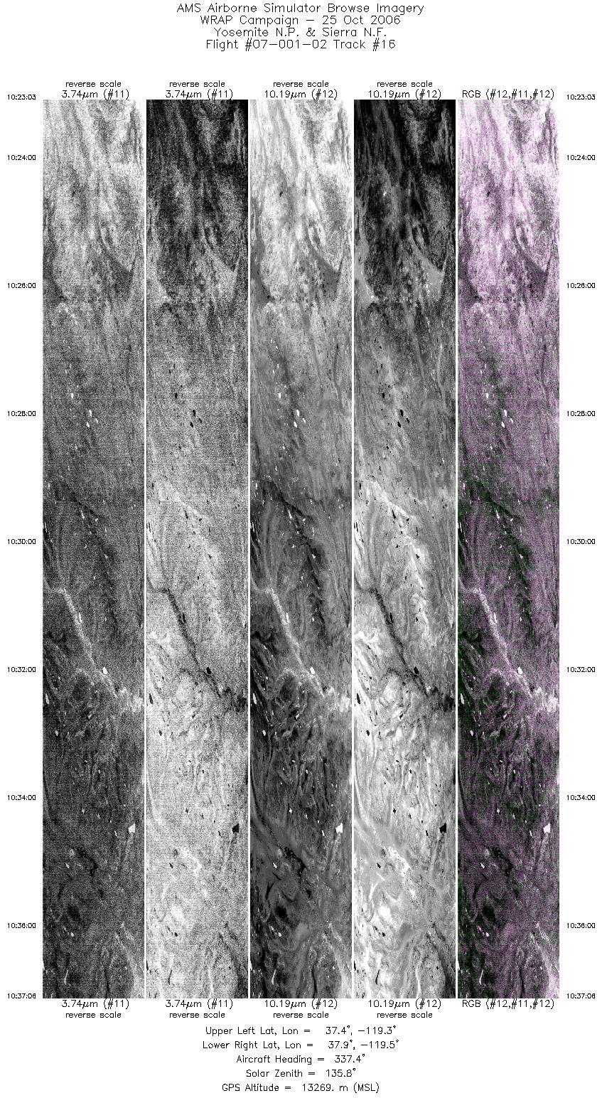 Image of selected bands from flight line 16