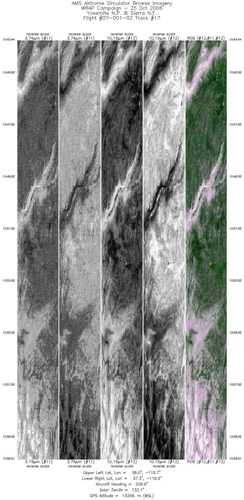 Image of selected bands from flight line 17