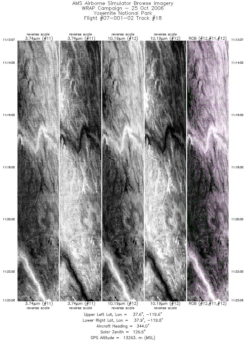 Image of selected bands from flight line 18