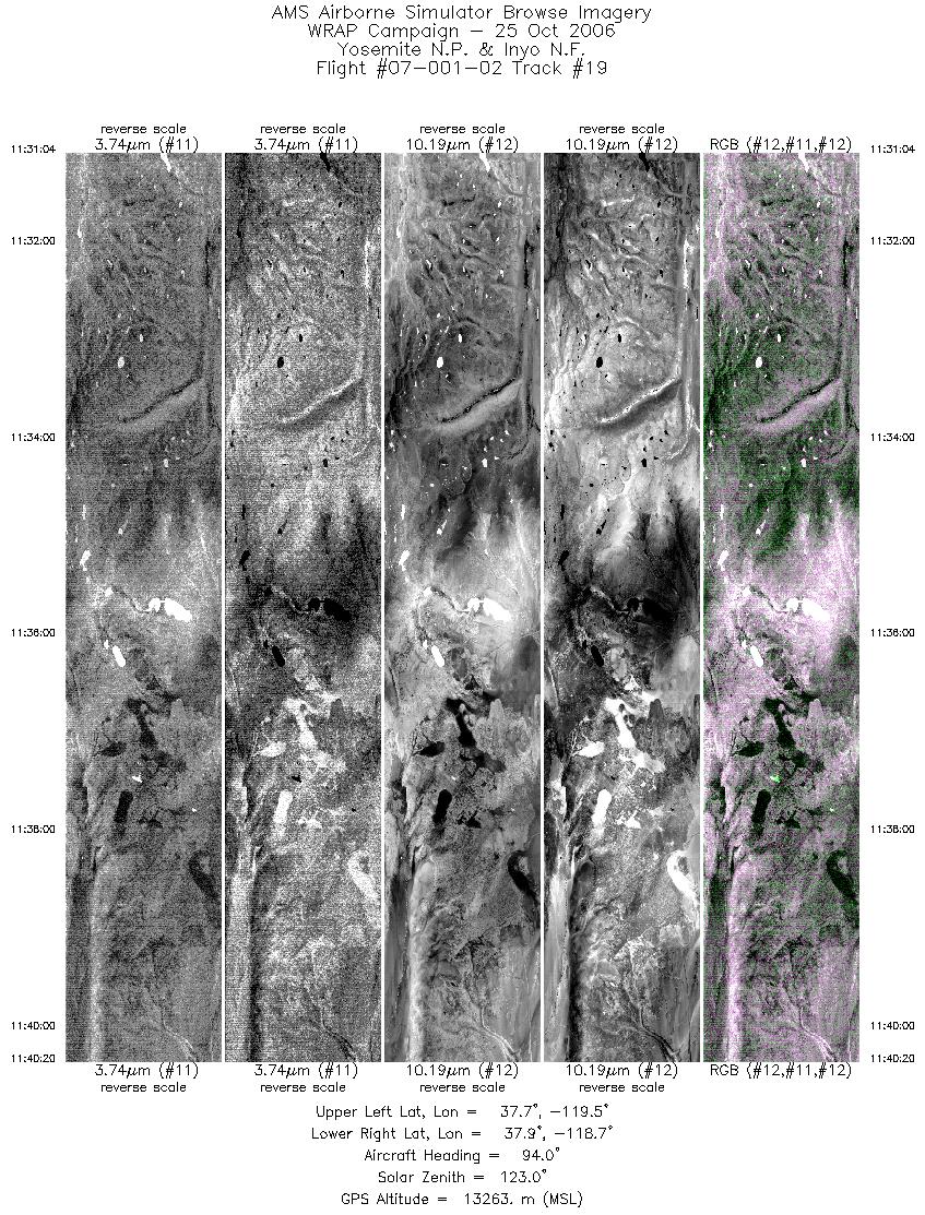 Image of selected bands from flight line 19