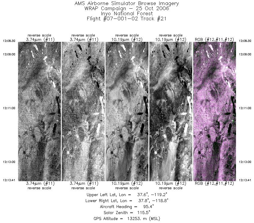 Image of selected bands from flight line 21