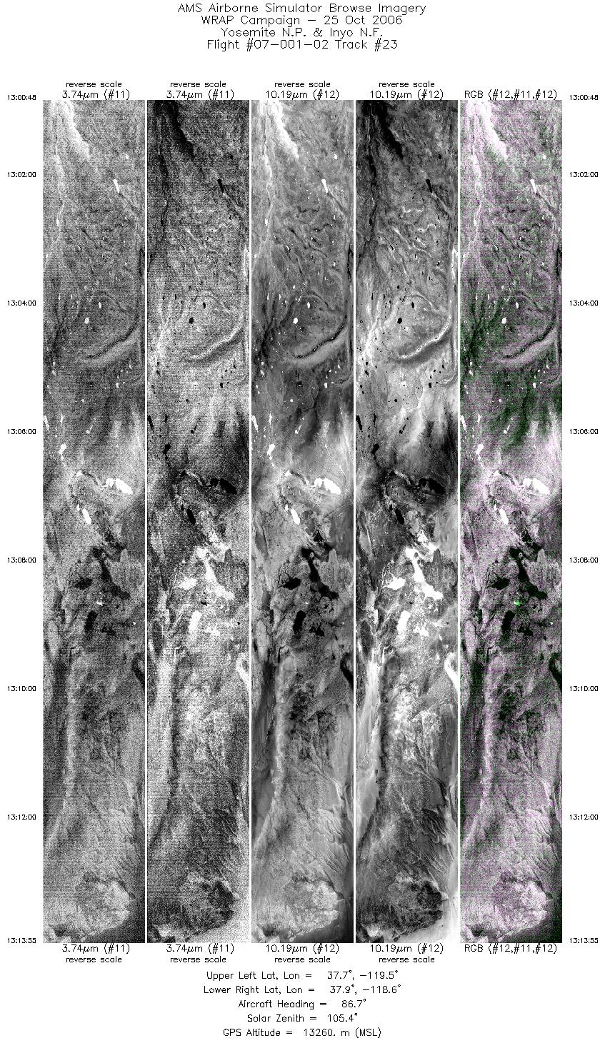 Image of selected bands from flight line 23