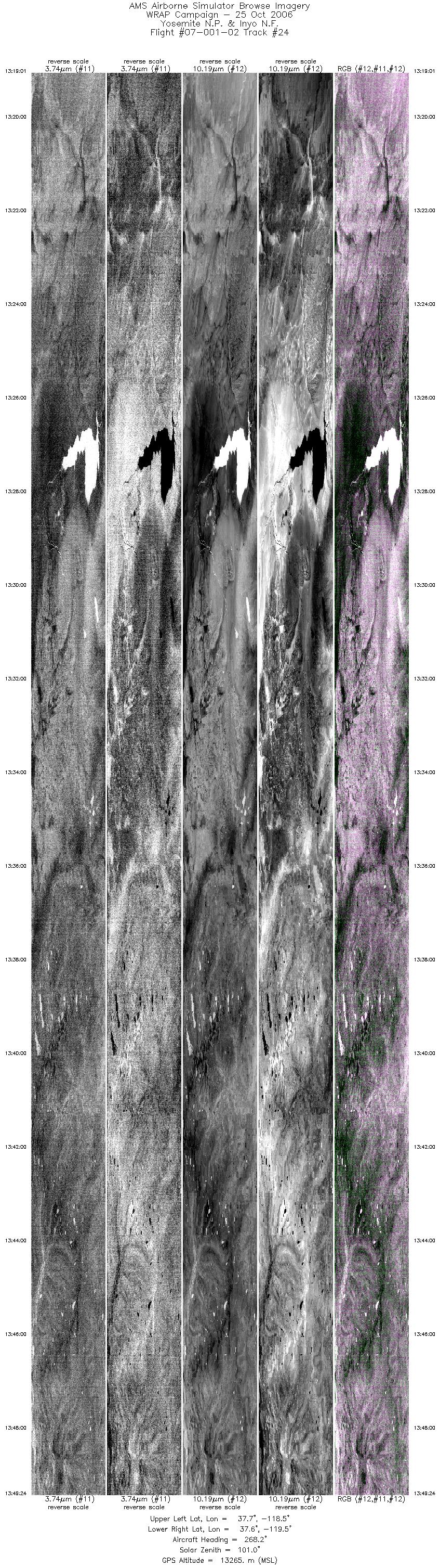 Image of selected bands from flight line 24