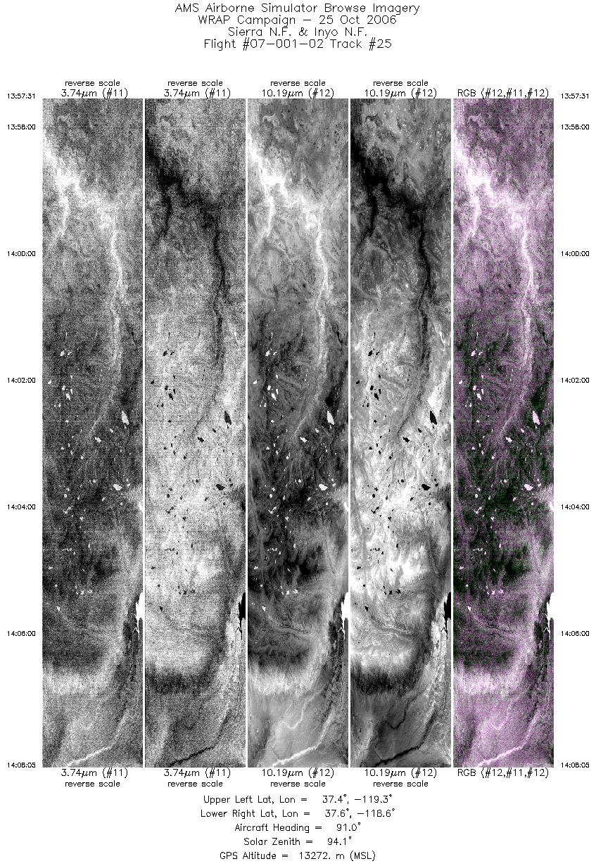 Image of selected bands from flight line 25