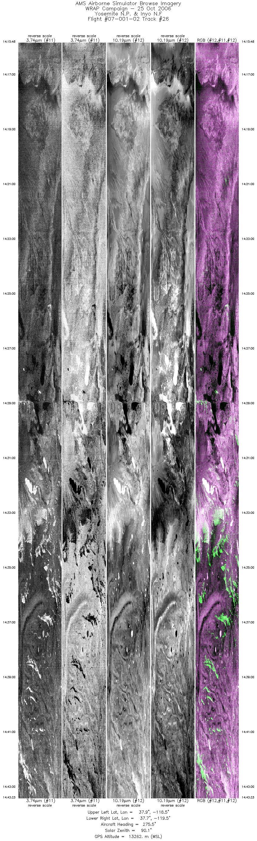 Image of selected bands from flight line 26