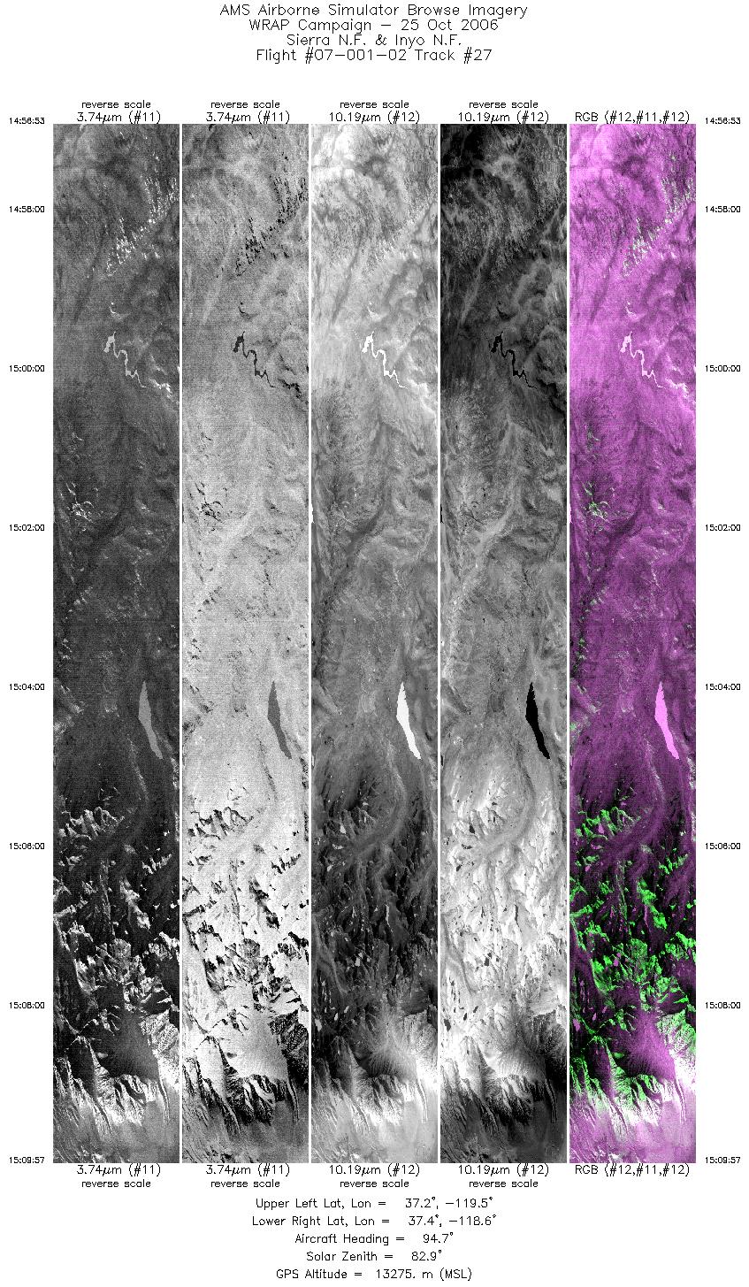 Image of selected bands from flight line 27