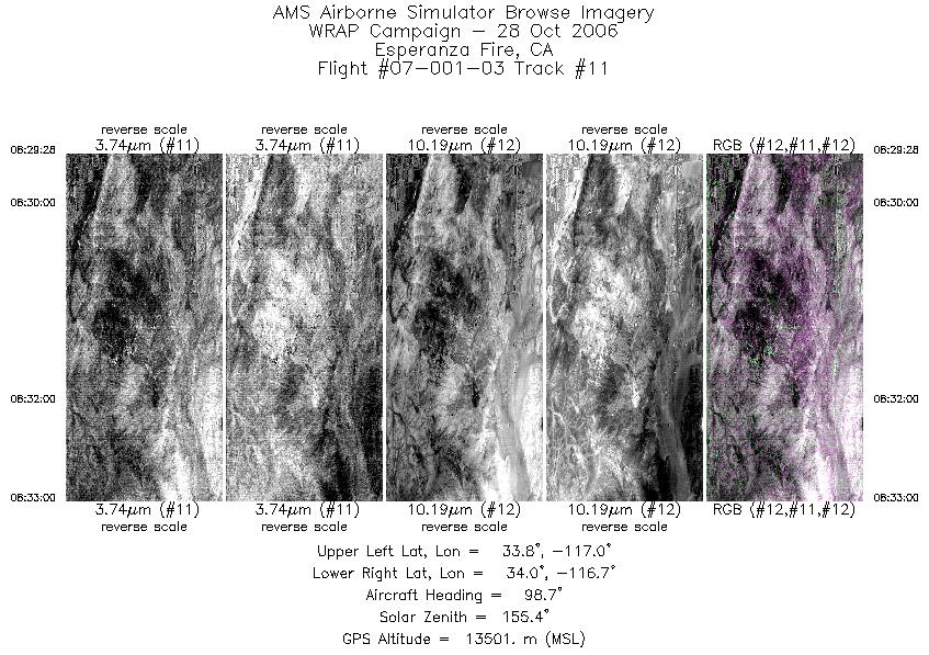 Image of selected bands from flight line 11