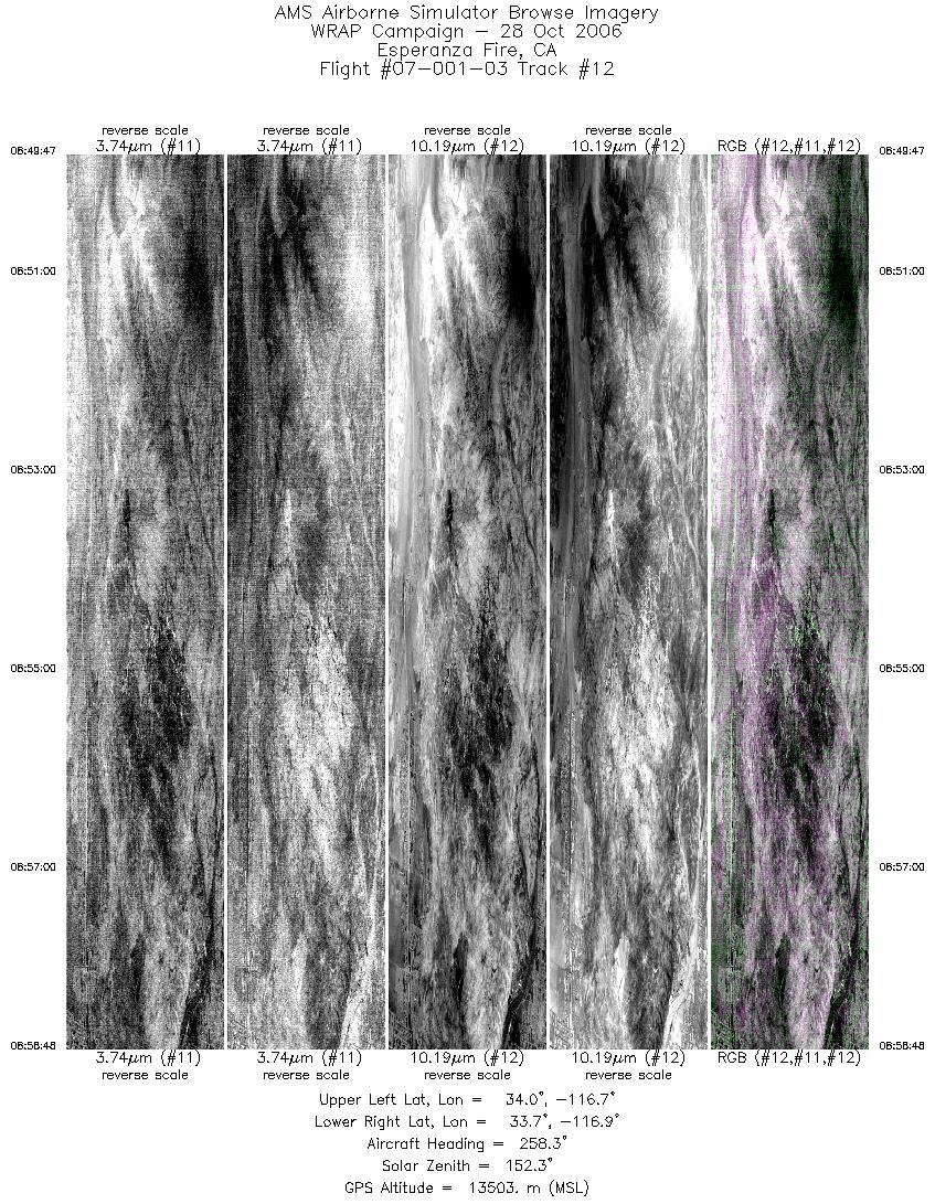 Image of selected bands from flight line 12