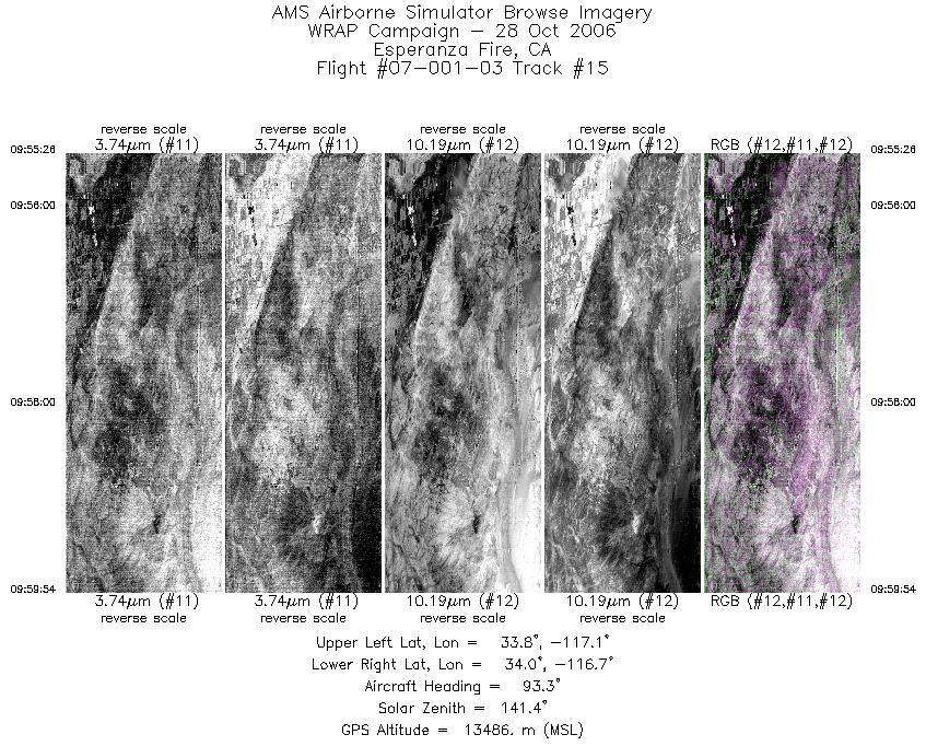 Image of selected bands from flight line 15