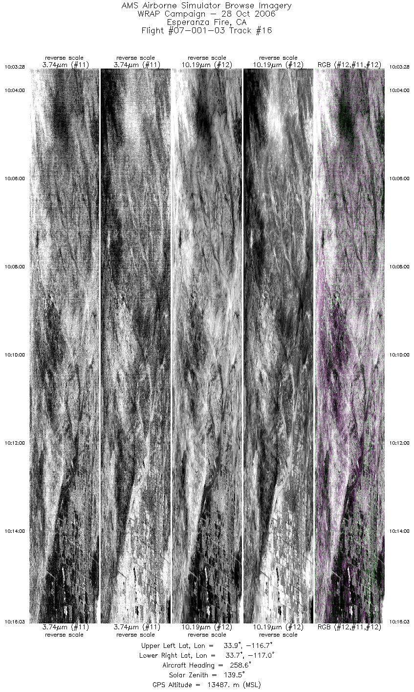 Image of selected bands from flight line 16