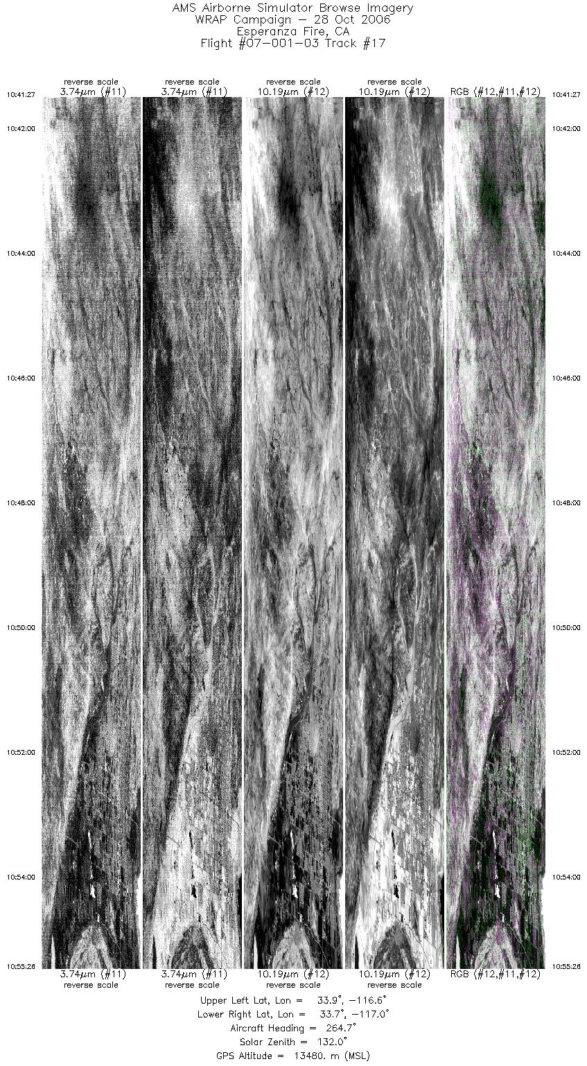 Image of selected bands from flight line 17