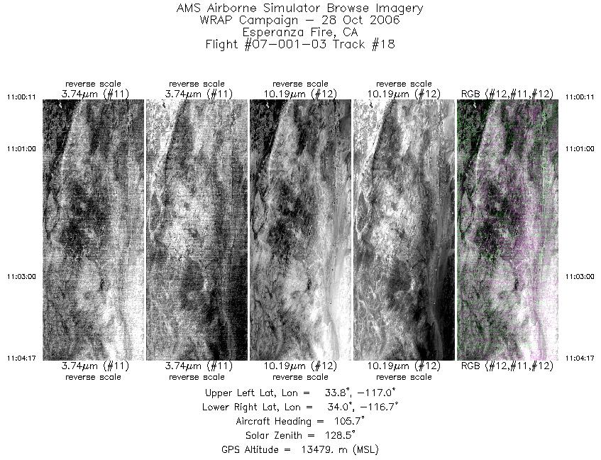 Image of selected bands from flight line 18